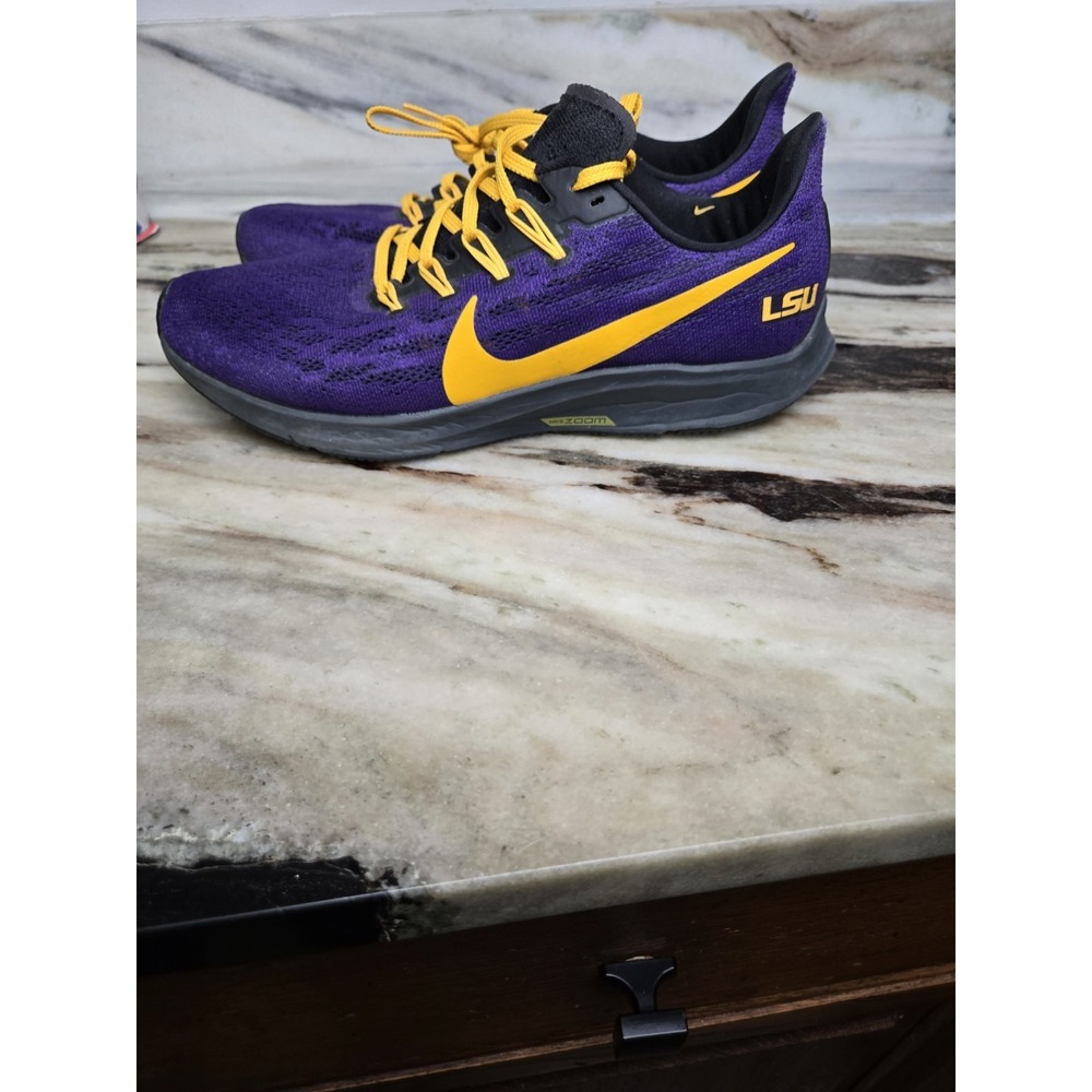NIKE Air Zoom Pegasus 36 LSU Sneakers Mens 10 Purple Gold Shoes - Picture 8 of 8